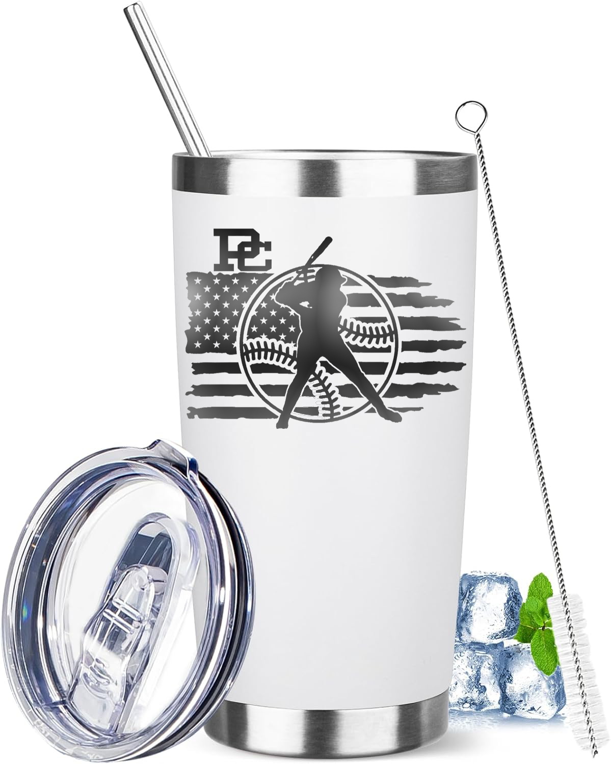 PC Baseball Custom Engraved Tumbler